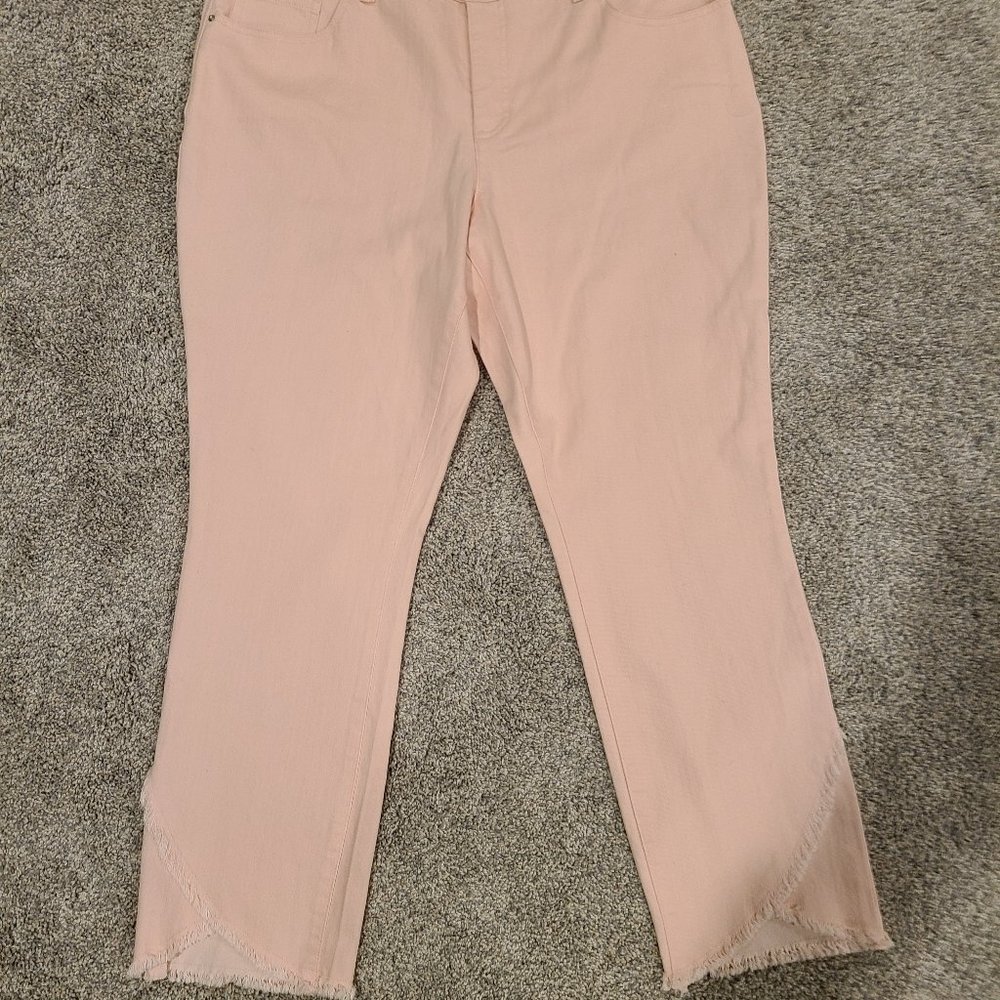 NWT INC pink skinny crop jeans